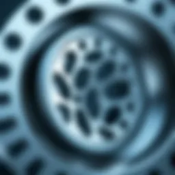 Close-up view of a 3D printed titanium component showcasing its intricate design