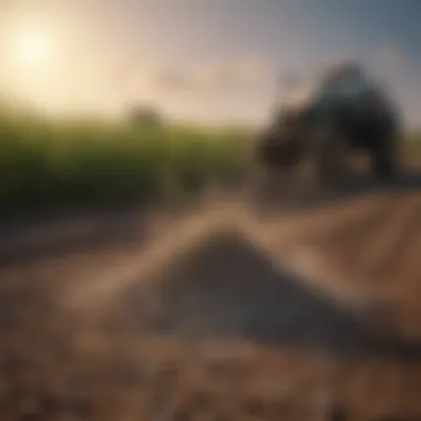Phosphate Fertilizer Granules on Land Phosphate fertilizer granules on agricultural land