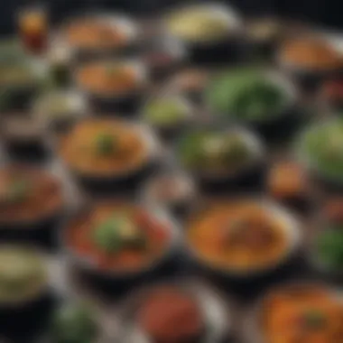 A diverse selection of dishes showcasing plant-based meals