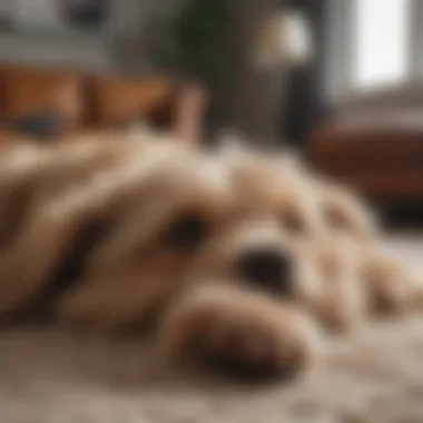 Shedding Fur and Allergens Close-up of a dog shedding fur in a living room