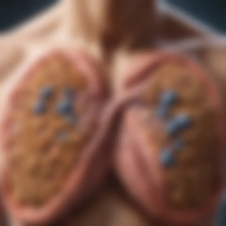 Illustration of lungs affected by asthma