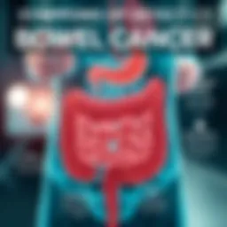 Infographic detailing the symptoms of bowel cancer