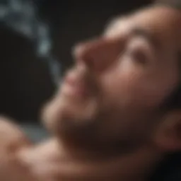 Deep inhalation illustrating relaxation