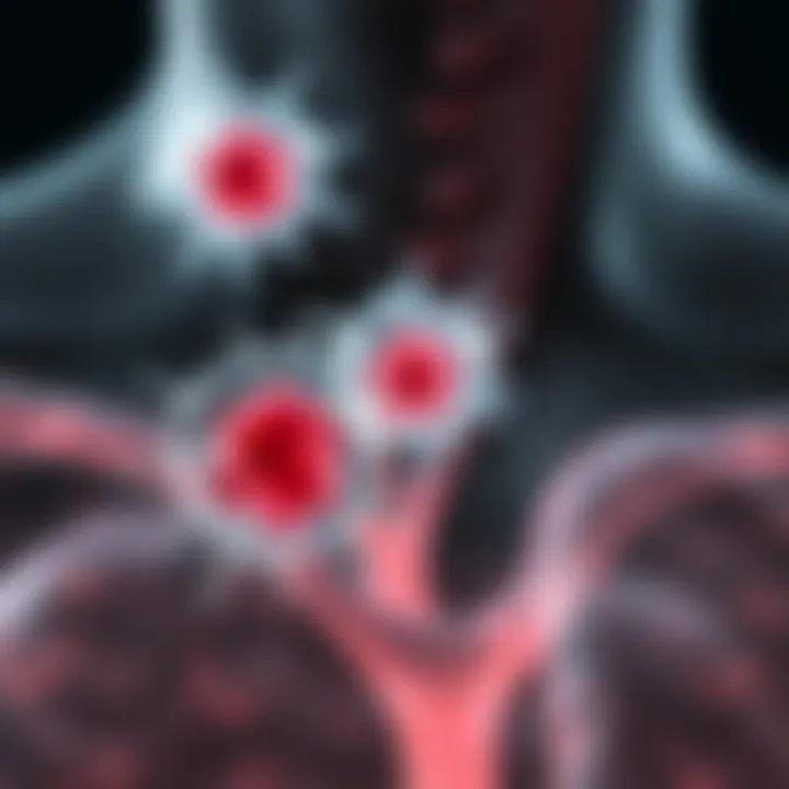 Cancer Cell Proliferation in Cervical Nodes Graphical representation of cancer cell growth in lymph nodes