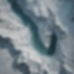 Aerial view of melting glaciers