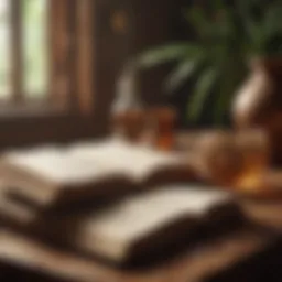 Ancient Ayurvedic texts showcasing traditional knowledge