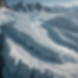 Aerial view of a melting glacier