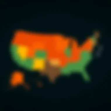 Vaccination Rate Distribution in America Map showcasing vaccination rates across various states in America