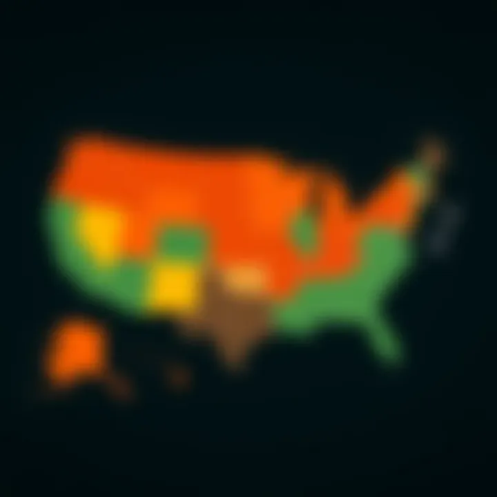 Vaccination Rate Distribution in America Map showcasing vaccination rates across various states in America