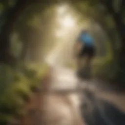 Cyclist on a scenic pathway illustrating the vitality of an active lifestyle
