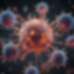 Illustration depicting the immune system's response to cancer cells