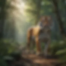 Vibrant tiger habitat showcasing lush forests