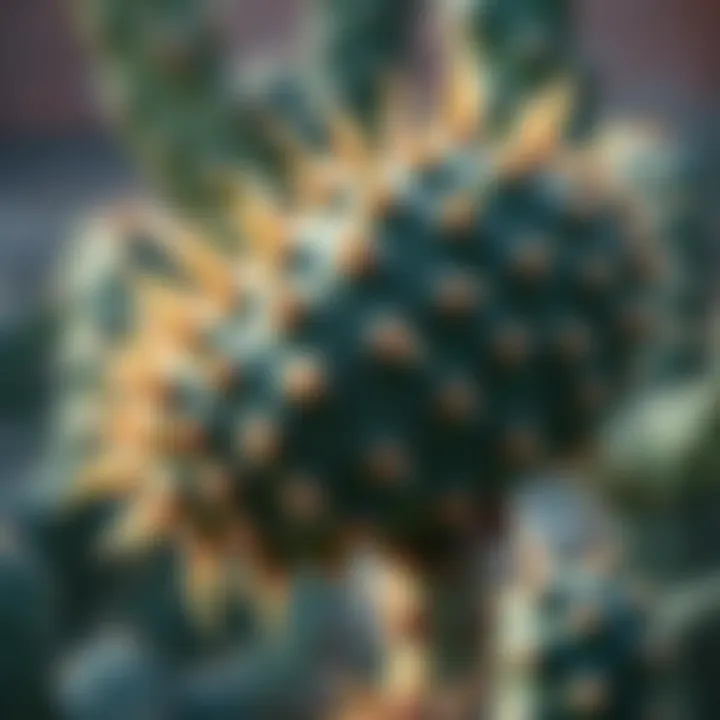 A side view of a cactus displaying spines that protect against herbivores