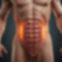 Illustration depicting the inflamed colon associated with acute colitis.
