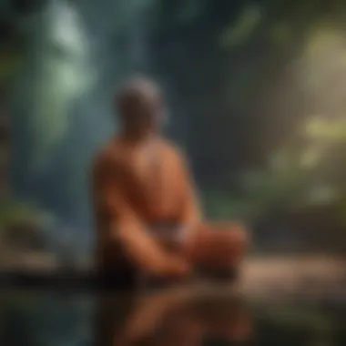 A person meditating in a serene environment, representing mindfulness and relaxation.