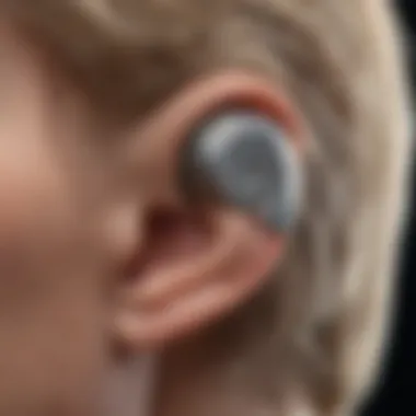 Close-up of innovative hearing aid technology