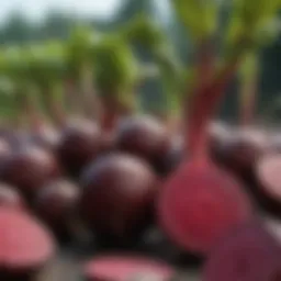 Vibrant beetroot showcasing its rich color and texture