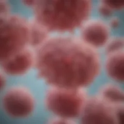 Illustration of probiotics interacting with liver cells