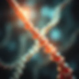 A detailed illustration of the genetic structure highlighting mutations