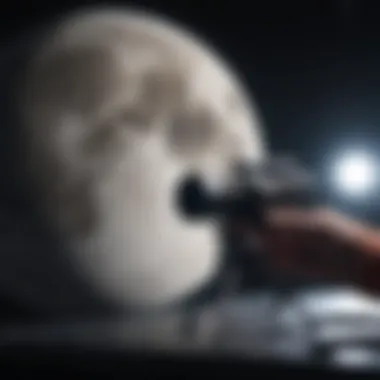 Live Data Analysis of the Moon Astronomer analyzing live lunar data