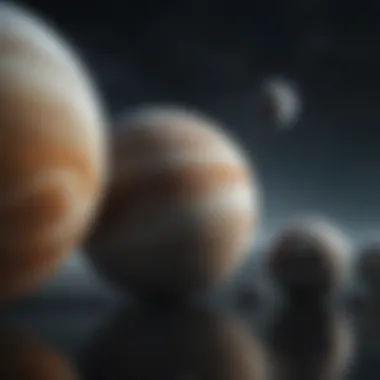 Jupiter's Intriguing Moons A selection of Jupiter's significant moons, including Europa and Ganymede, displayed artistically