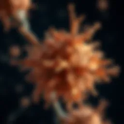 Illustration of tau protein aggregation in neurodegenerative conditions