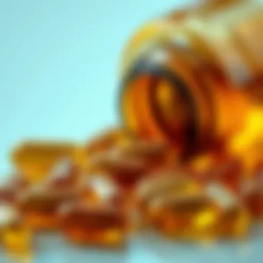 Fish oil capsules highlighting dietary supplements
