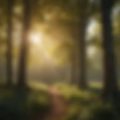 Sunlight filtering through trees, representing natural vitamin D synthesis