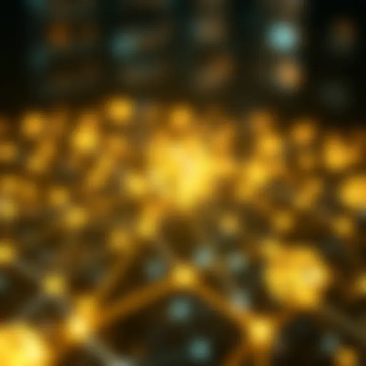 An abstract representation of blockchain technology with interconnected nodes