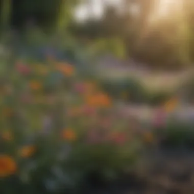 Close-up of wildflower varieties thriving in a garden