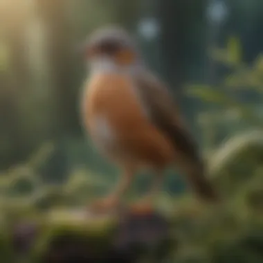 Ecological Importance: A Rare Bird in its Habitat A rare bird in its ecological setting, demonstrating its role within the ecosystem.