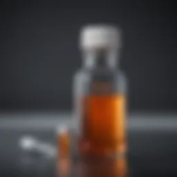 Close-up of tobramycin solution vial