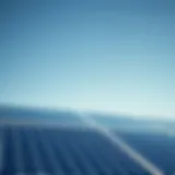 A solar farm harnessing renewable energy under a clear blue sky