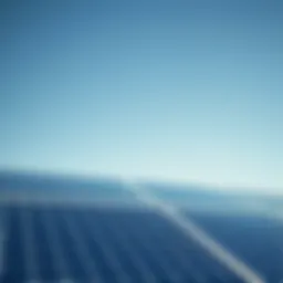 A solar farm harnessing renewable energy under a clear blue sky