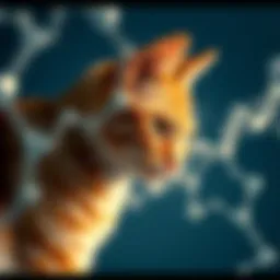 Illustration depicting the biochemical pathway of porphyrin metabolism in cats