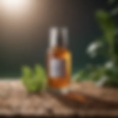 Sustainable Practices in Fermented Cosmetics A serene setting illustrating sustainability in the beauty industry with eco-friendly packaging.