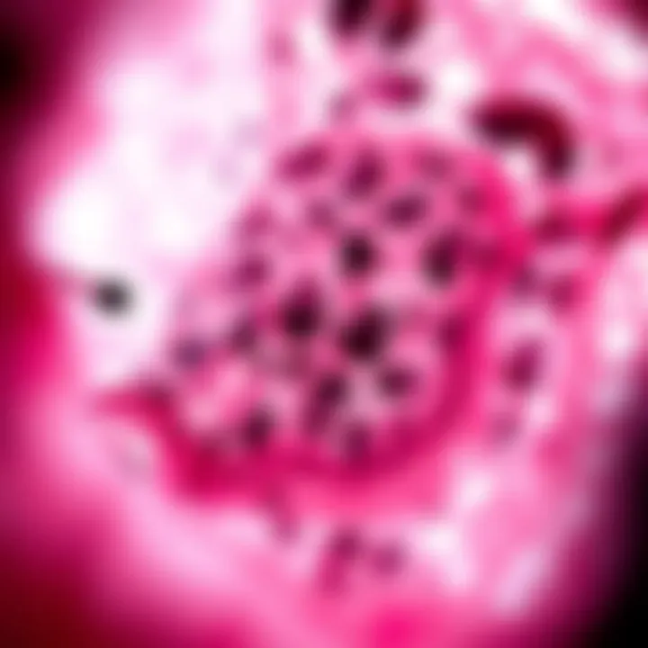 Microscopic Examination of GI Adenocarcinoma Microscopic view of GI adenocarcinoma tissue