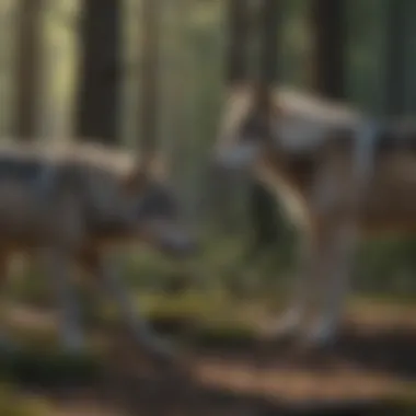Conservation and the Future of Gray Wolves Gray wolf interacting with its environment, highlighting conservation efforts