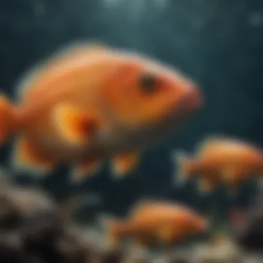 School of fish swimming in warmer waters