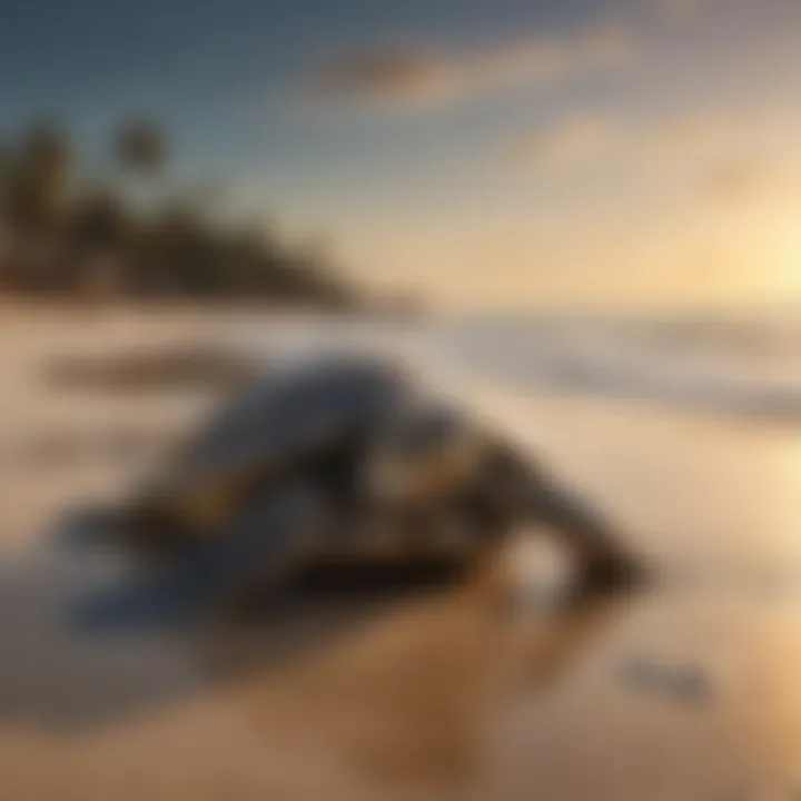 Sea turtles nesting on altered beaches