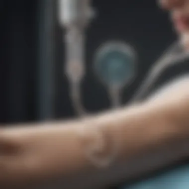 Patient Monitoring During IV Therapy Clinical monitoring of a patient receiving IV treatment