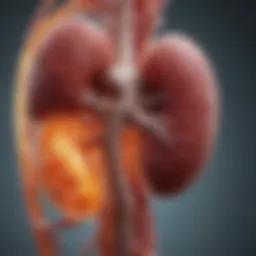Illustration depicting iron metabolism in the kidneys