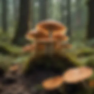 Diversity of Fungi in Natural Ecosystems A vibrant forest showcasing various fungi species