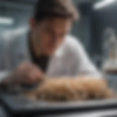 Research on Fungal Biopesticides Researcher analyzing fungal biopesticides in a laboratory