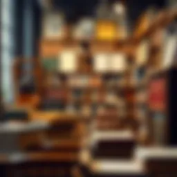 Scholarly environment with books and research materials