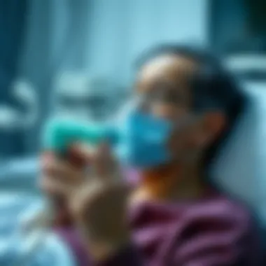 Patient using a nebulizer for COPD management