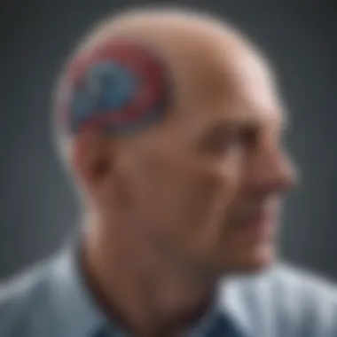 Visual representation of neurological mechanisms associated with dementia symptoms