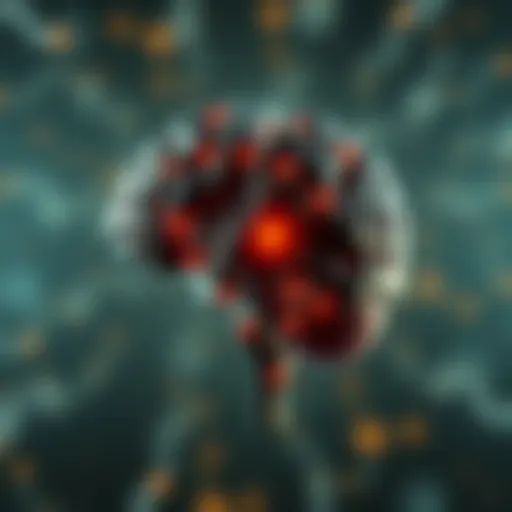 Illustration of neurotransmitter interaction in the brain