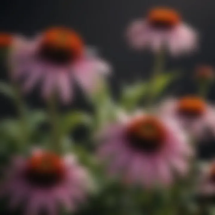 A vibrant display of echinacea flowers known for boosting immune health