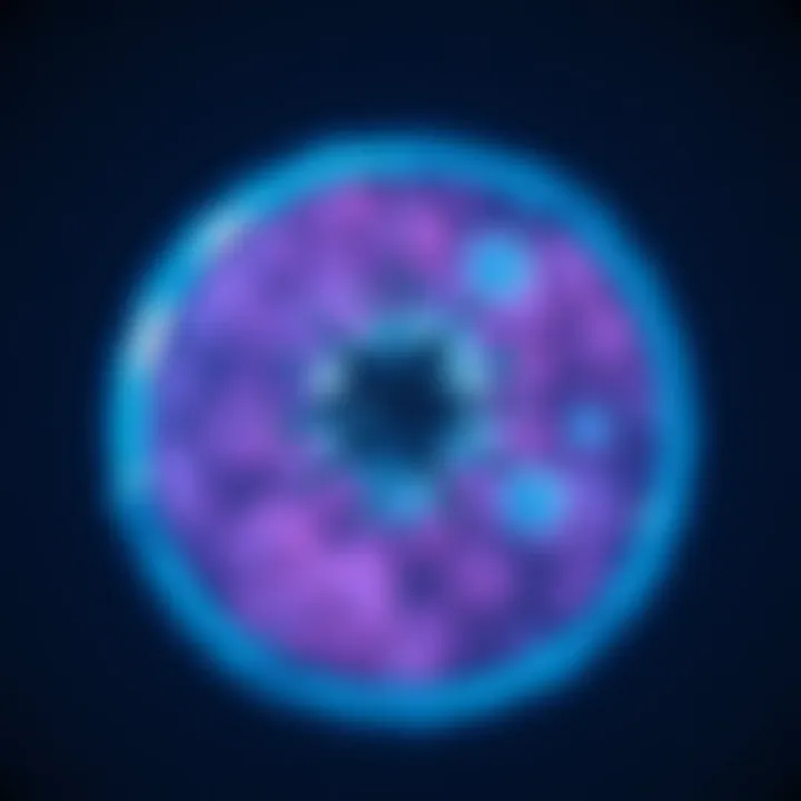 Illustration of radiotherapy targeting cancer cells